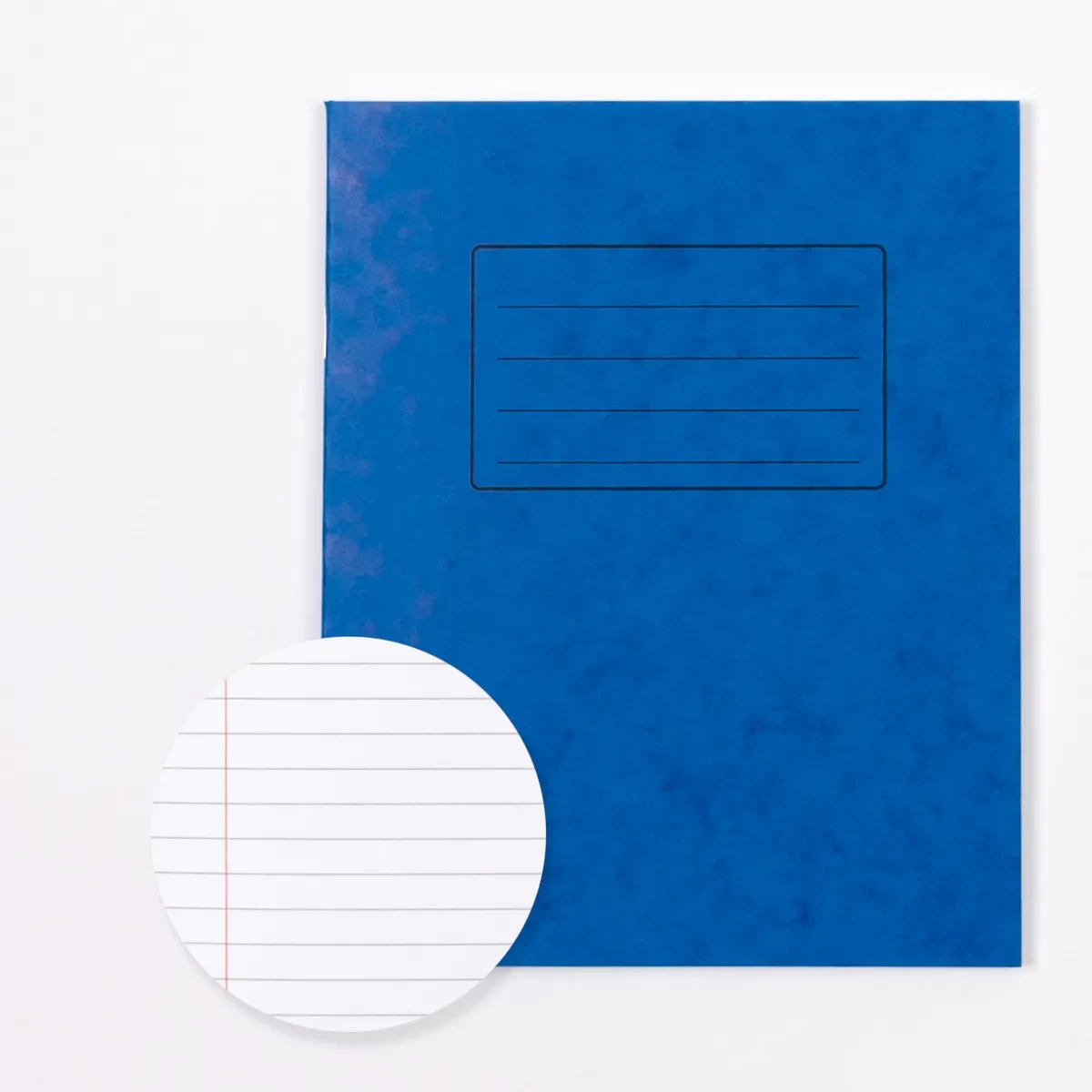 Classmates 8" x 6.5" Exercise Book 48 Page, 8mm Ruled With Margin, Blue - Pack of 100