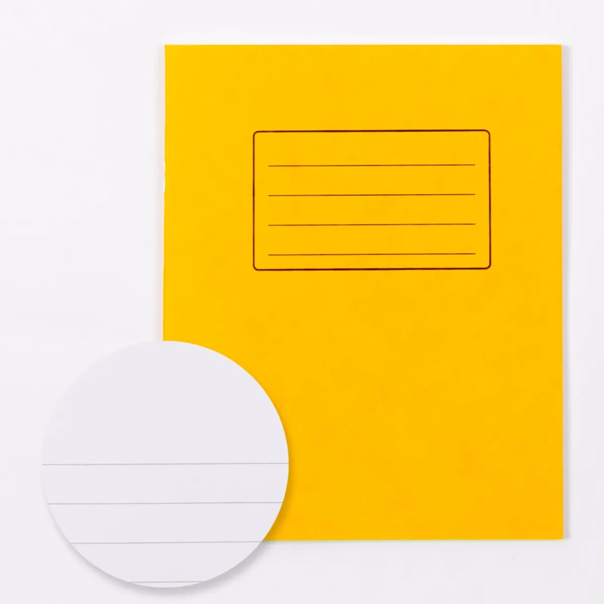 Classmates 8" x 6.5” Exercise Book 48 page, Top Half Plain/Bottom Half 15mm Ruled, Yellow - Pack of 100