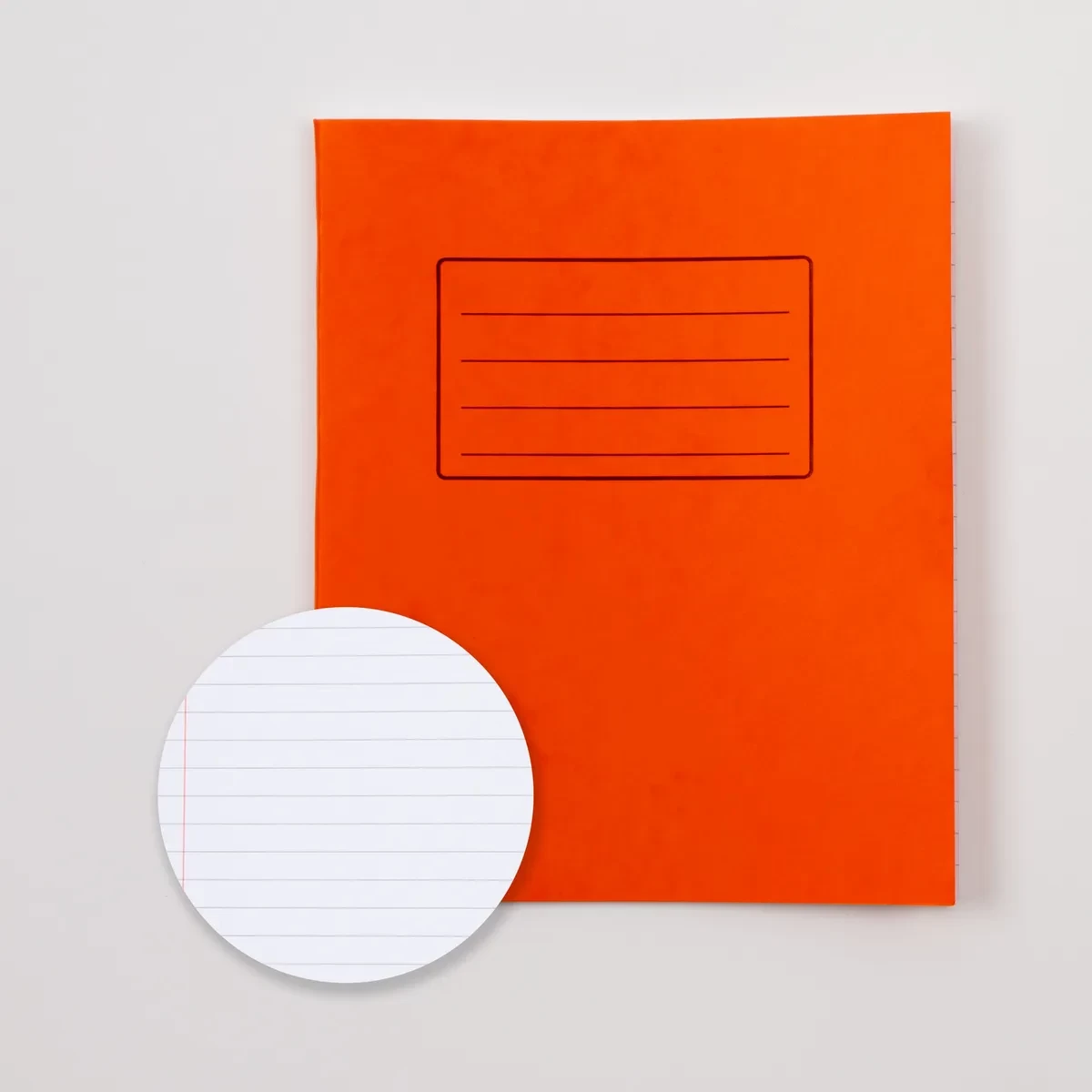 Classmates 8" x 6.5" Exercise Book 48 Page, 8mm Ruled With Margin, Orange - Pack of 100