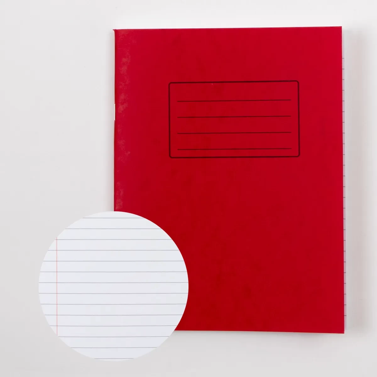 Classmates 9"x7" Exercise Book 120 Page, 8mm Ruled With Margin, Red - Pack of 50