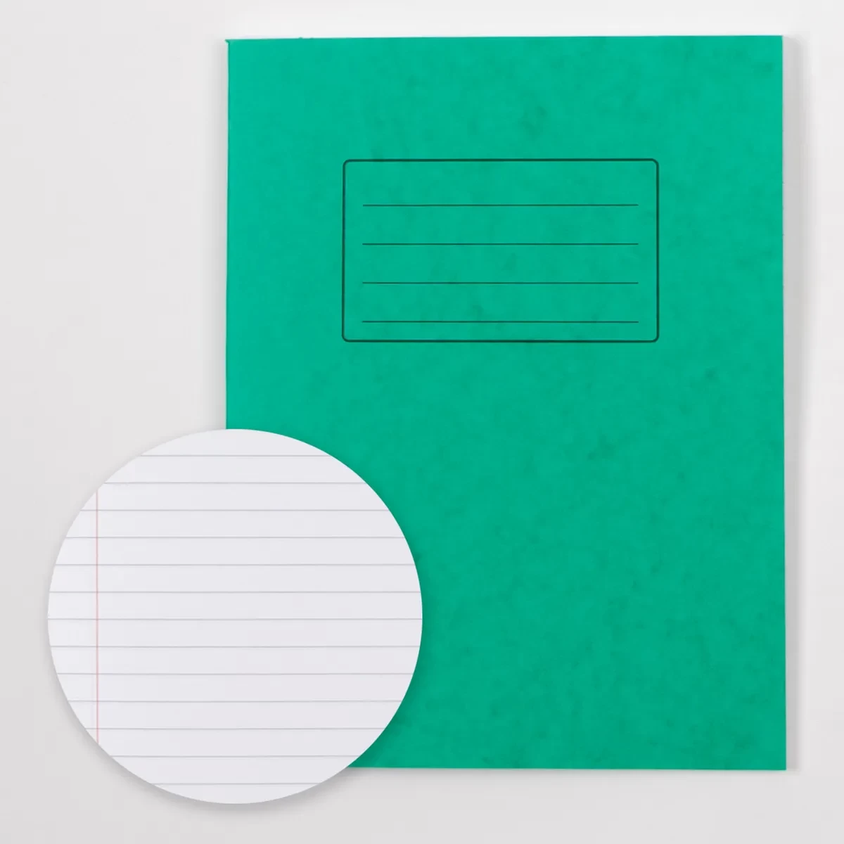 Classmates 9"x7" Exercise Book 120 Page, 8mm Ruled With Margin, Green - Pack of 50