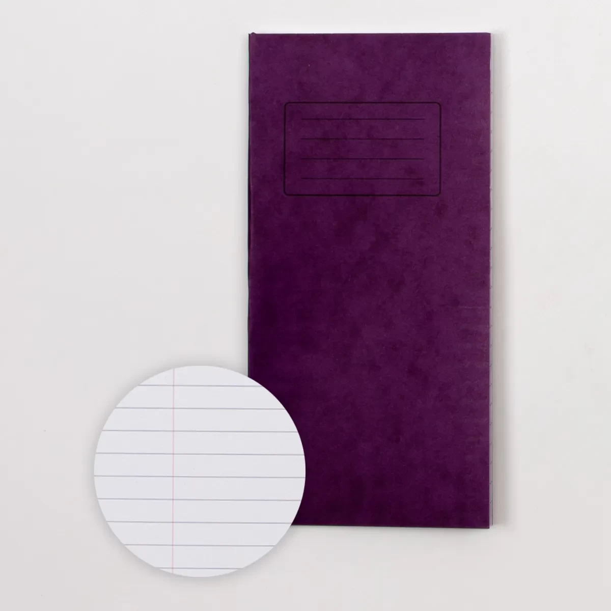 Classmates 203 x 101mm (8 x 4") Vocab Book 32 Page, 8mm Ruled With Centre Margin, Purple - Pack of 100