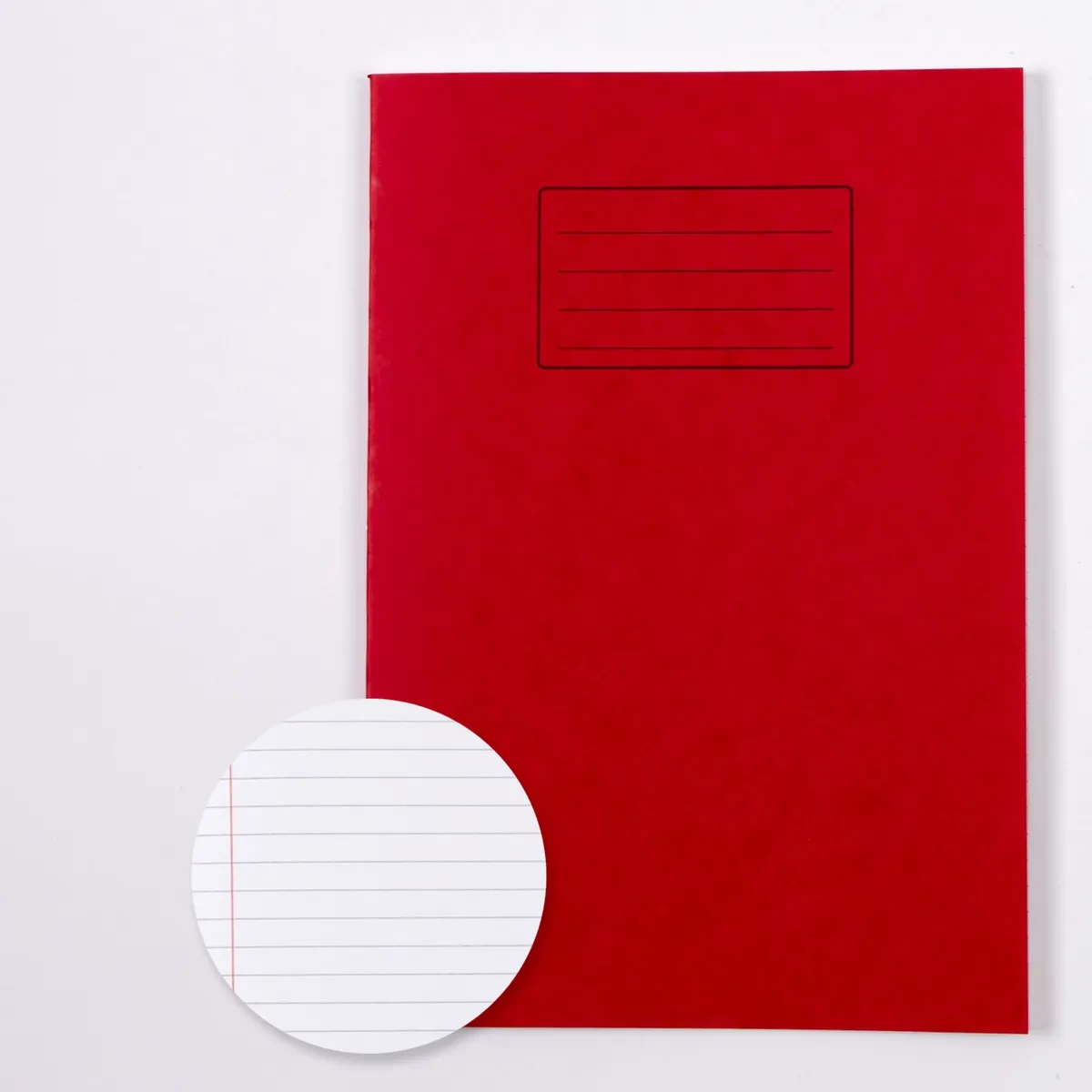 Classmates A4 Exercise Book 80 Page, 8mm Ruled With Margin/Plain Alternate, Red - Pack of 50