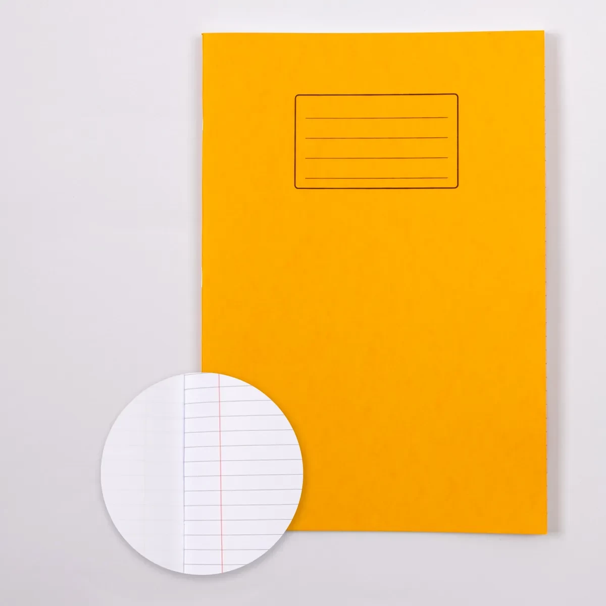 Classmates A4 Exercise Book 80 Page, 8mm Ruled with Margin/Plain Alternate, Yellow - Pack of 50