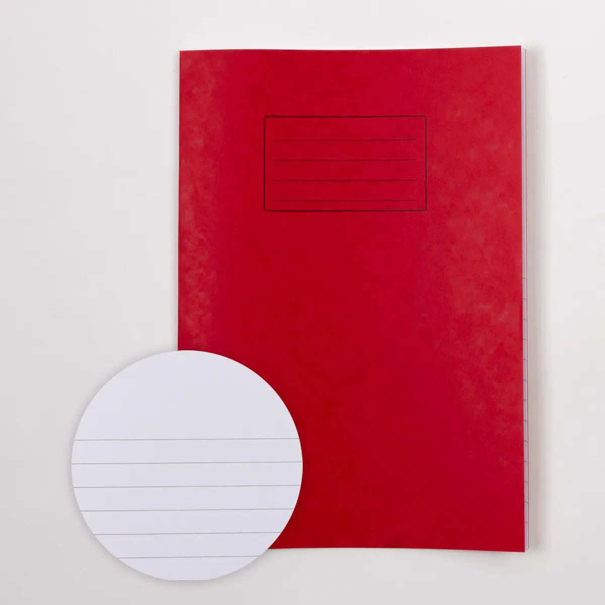 Classmates A4 Exercise Book 32 Page, Top Half Plain/Bottom 12mm Ruled, Red - Pack of 100