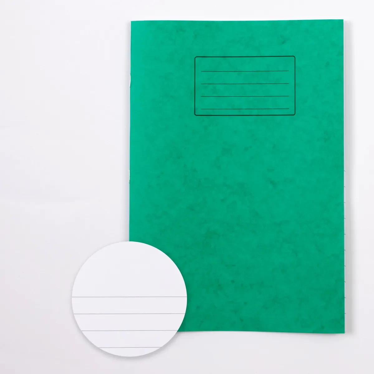 Classmates A4 Exercise Book 32 Page, Top Half Plain/Bottom 15mm Ruled, Green - Pack of 100