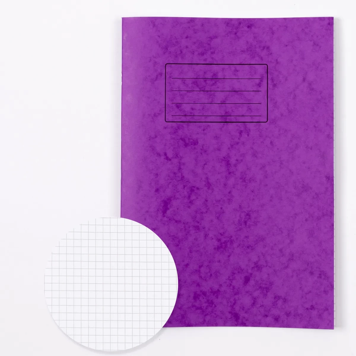 Classmates A4 Exercise Book 64 Page, 7mm Squared, Purple - Pack of 50