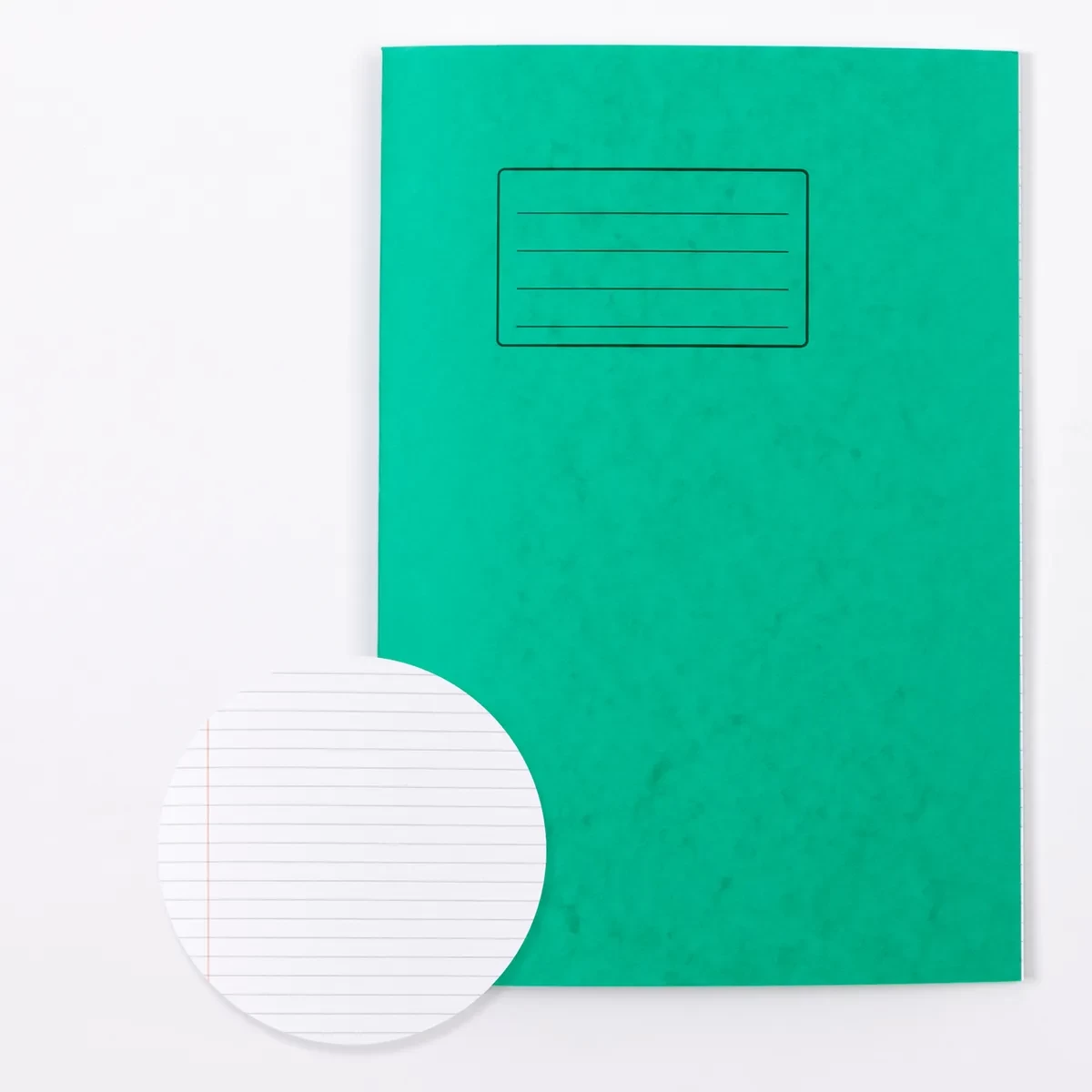 Classmates A4 Exercise Book 80 Page, 6mm Ruled with Margin, Green - Pack of 50