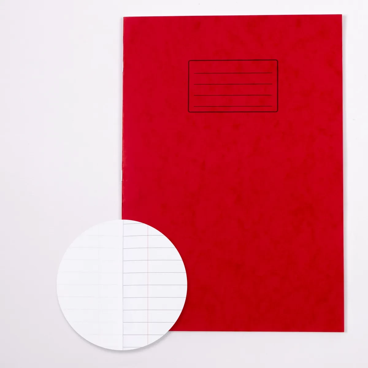 Classmates A4+ Exercise Book 48 Page, 12mm Ruled With Margin/Plain Alternate, Red - Pack of 50