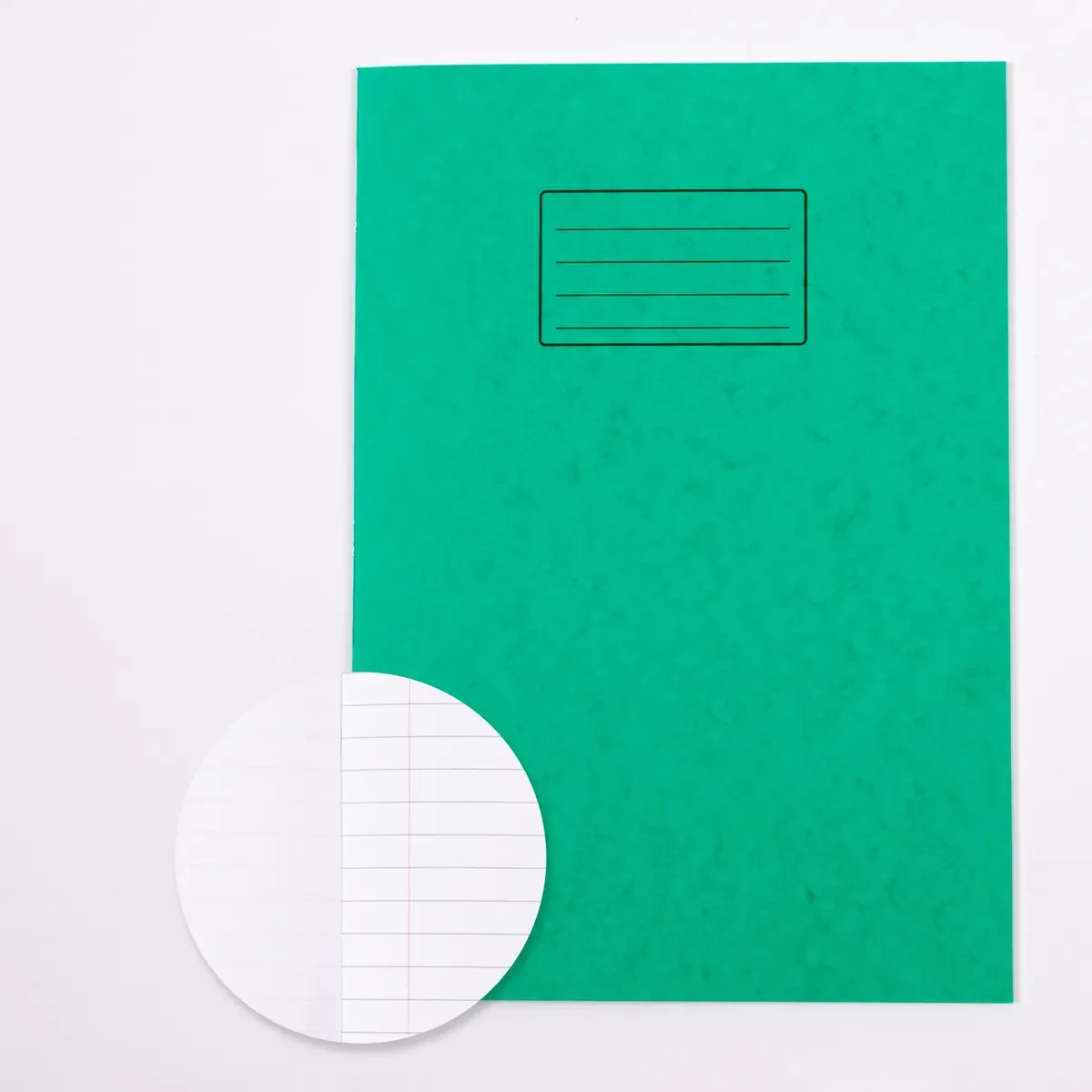 Classmates A4+ Exercise Book 48 Page, 12mm Ruled with Margin/Plain Alternate, Green - Pack of 50
