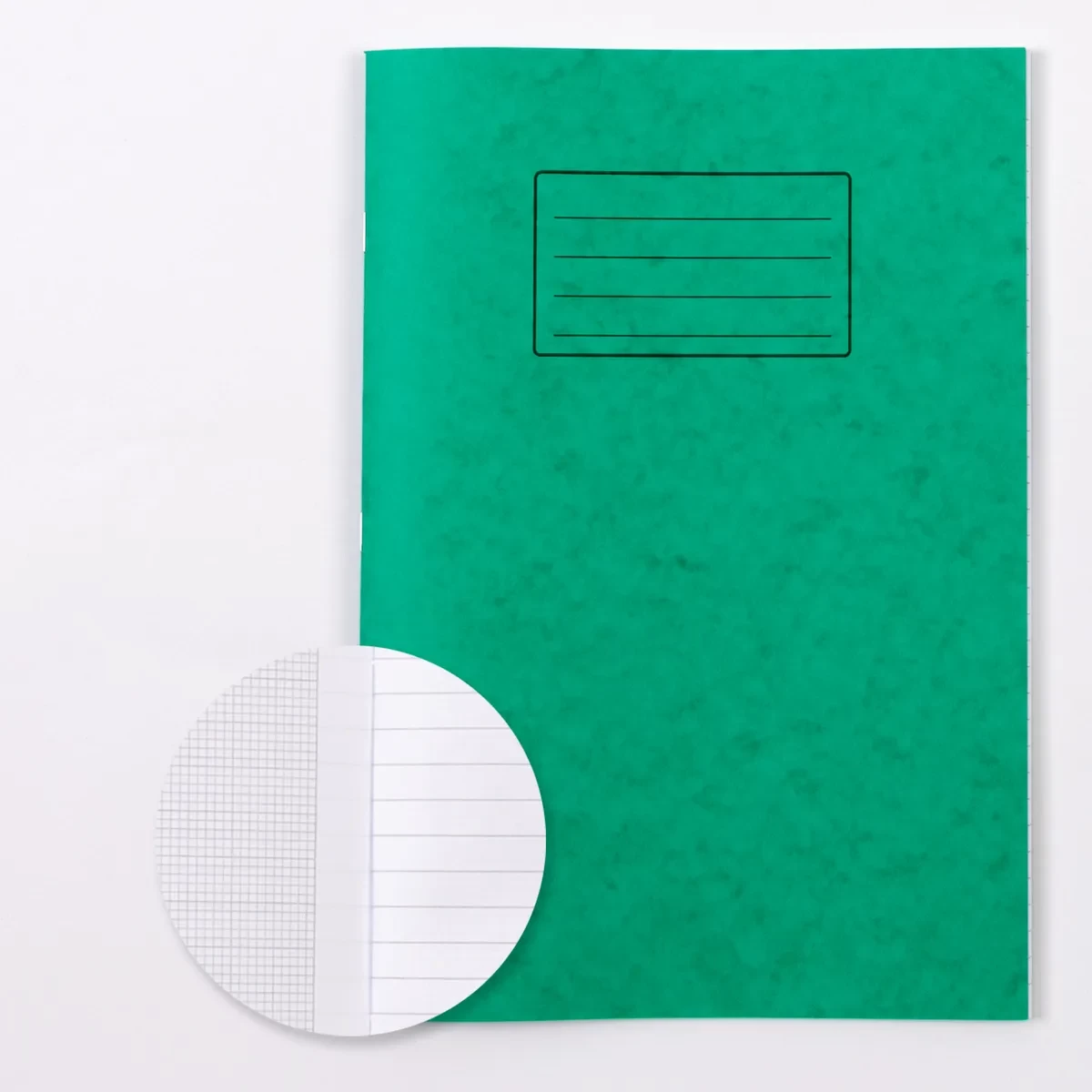 Classmates A4 Exercise Book 64 Page, 8mm Ruled With Margin Plus 2:10:20 Graph Alternate Pages, Green - Pack of 50