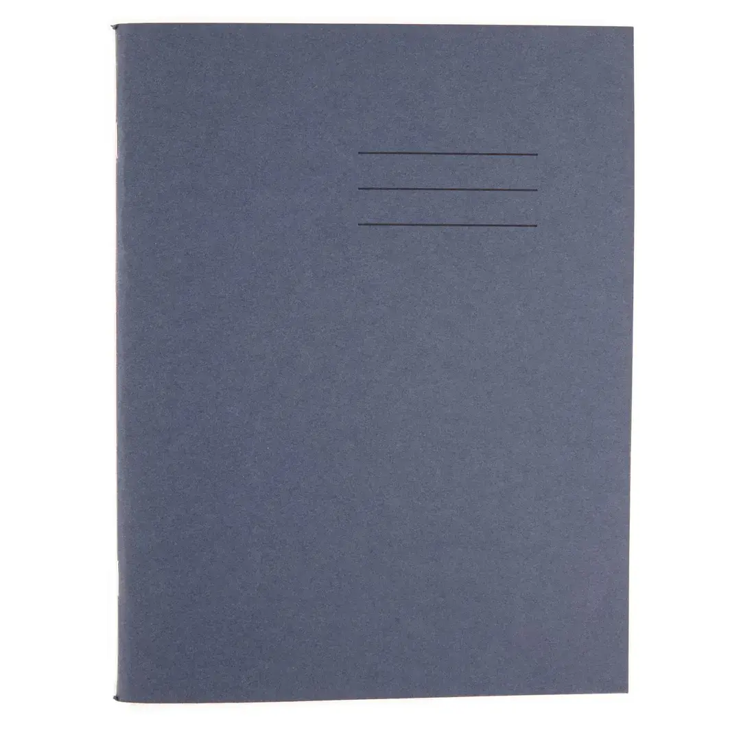 RHINO 8" x 6.5" Exercise Book 32 Page, Top Half Plain/Bottom Half 12mm Ruled, Blue - Pack of 100