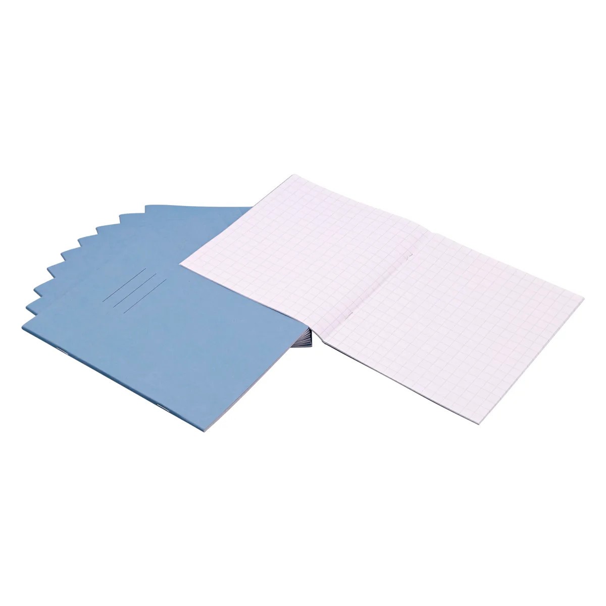 LIGHT BLUE Exercise Books 8 x 6.5 48 Pages Ruled 10mm Lines  100100860