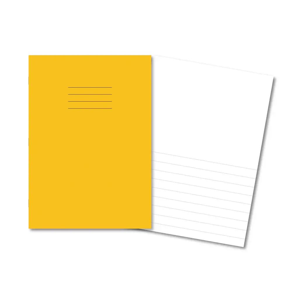 Exercise Books A4 32 Pages Plain Top Bottom 15mm Feint Yellow