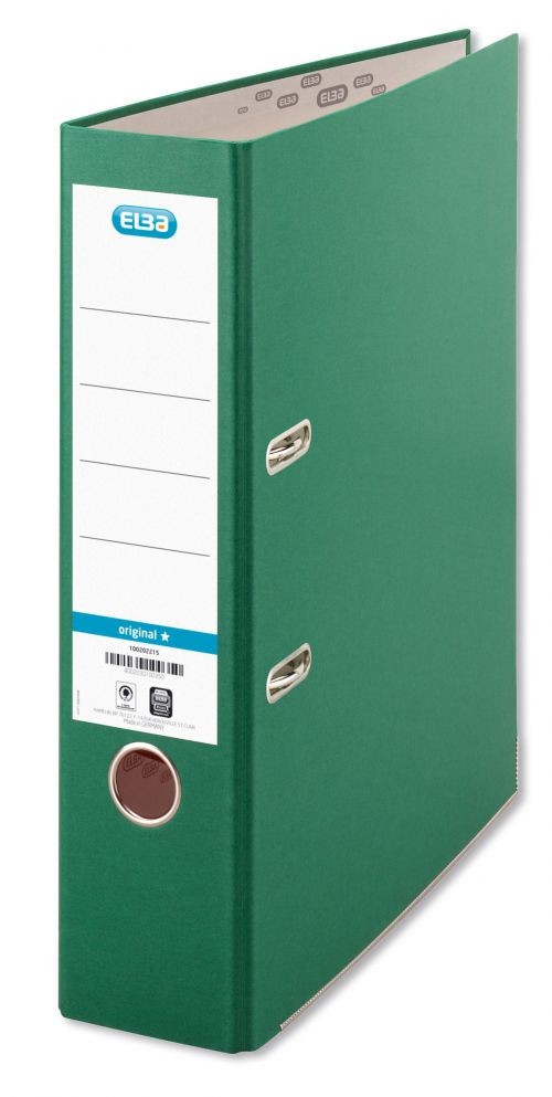 GREEN Linen Lever Arch Files A4