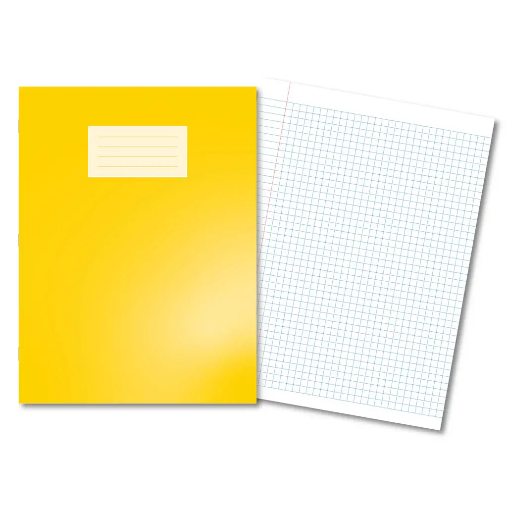 YELLOW Oxford Laminated Exercise Book  A4+ 7mm Squared and margin 80 Page 400206533