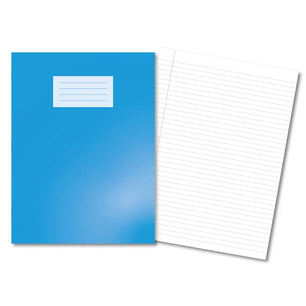 LIGHT BLUE Oxford Laminated Exercise Book  A4+ 8mm ruled and margin 80 Pages 400206513