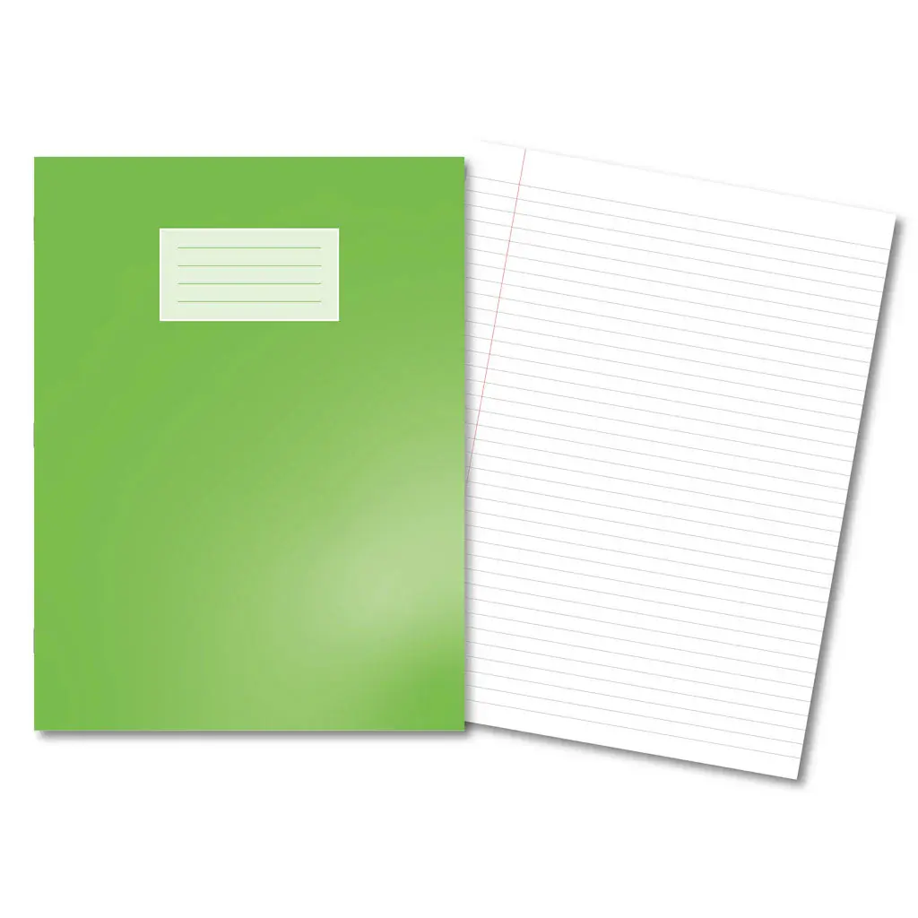 LIGHT GREEN Oxford Laminated Exercise Book  A4+ 8mm ruled and margin 80 Pages 400206514