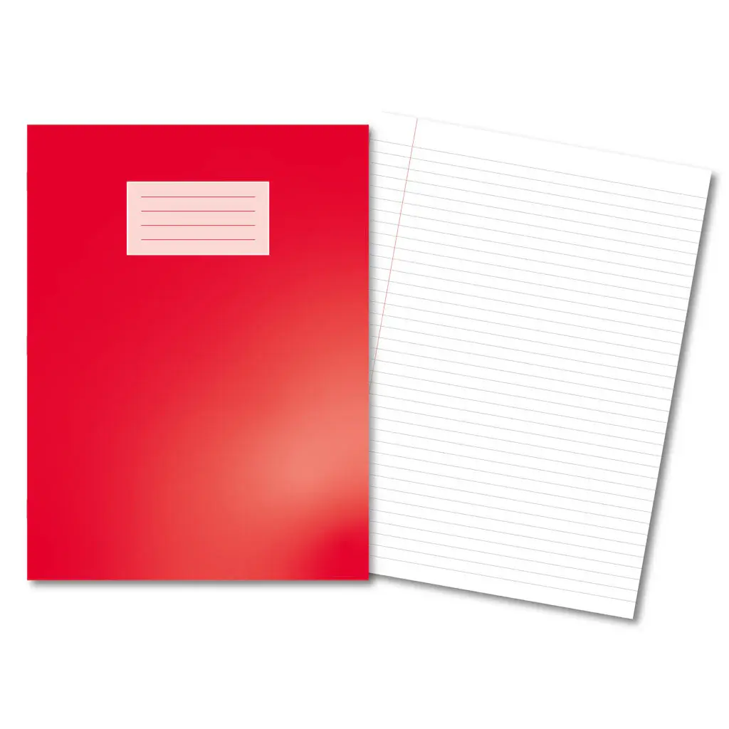 RED Oxford Laminated Exercise Book  A4+ 8mm ruled and margin 80 Pages 400206515