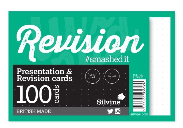 Luxpad Revision Cards 152mm x 102mm 5mm Dot Grid White - 100 Cards Per Pack