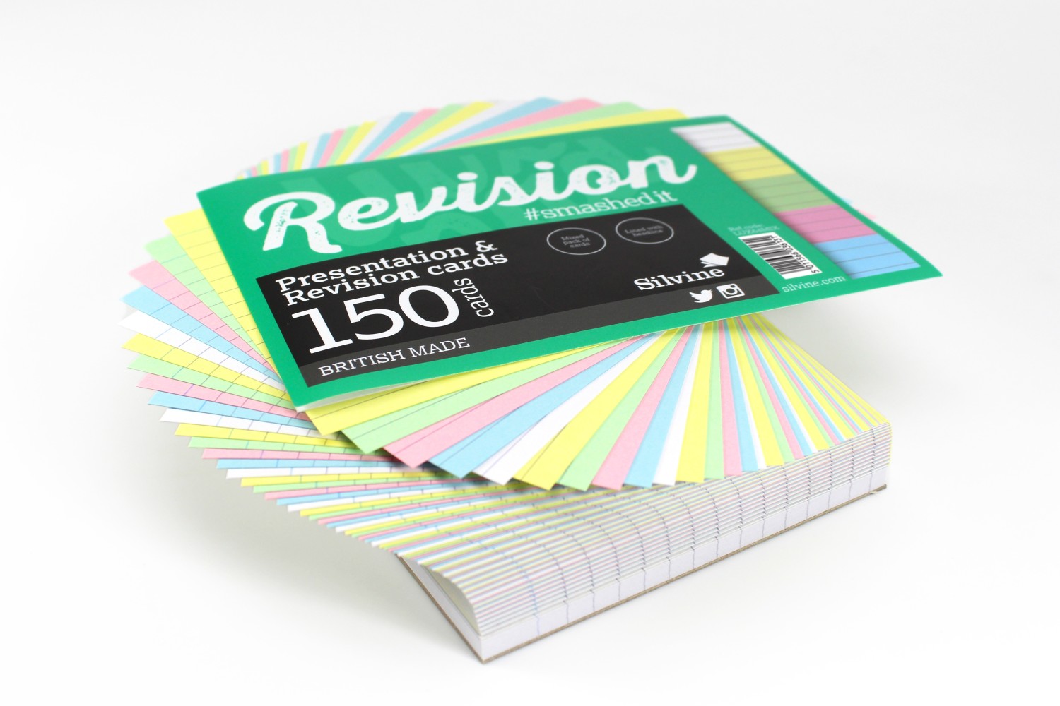 Luxpad Revision Cards 152mm x 102mm Ruled Assorted Colours - 150 Cards Per Pad
