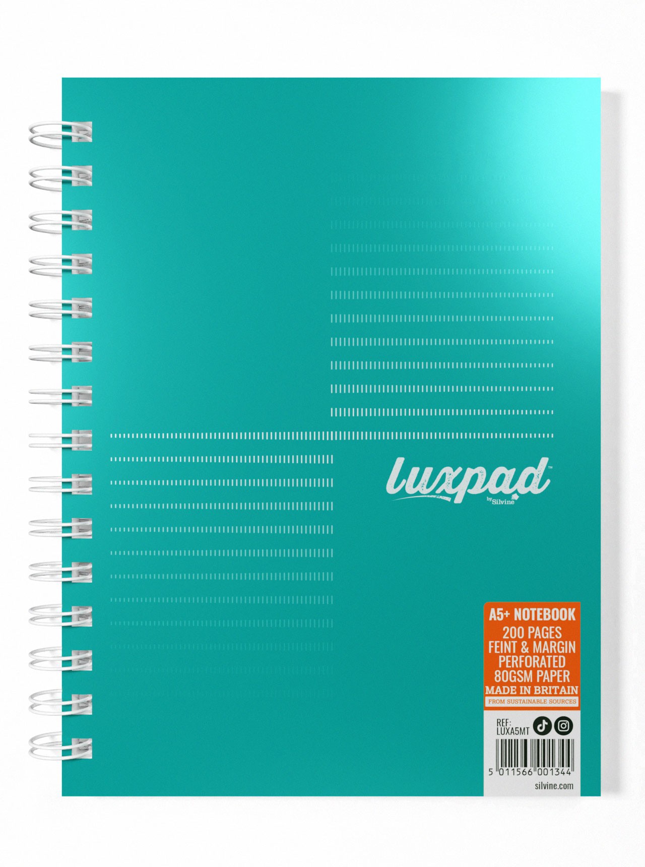 Luxpad Metallic Pearl A4 200 Pages Ruled Feint And Margin