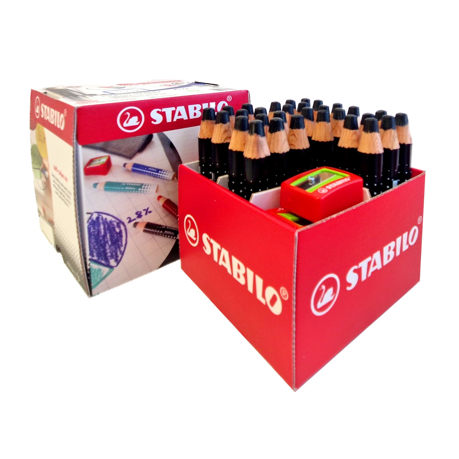 Stabilo Markdry Whiteboard & Flipchart Markes Black With 2 Sharpeners