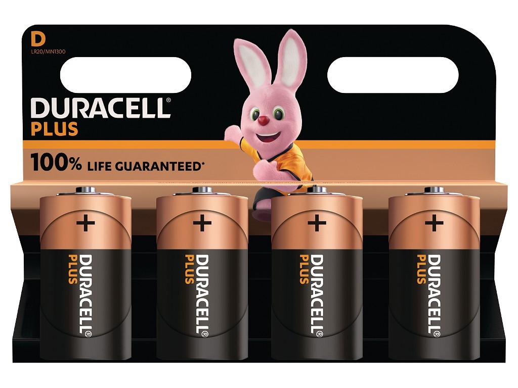 Duracell Plus 100% Life Guaranteed D Size