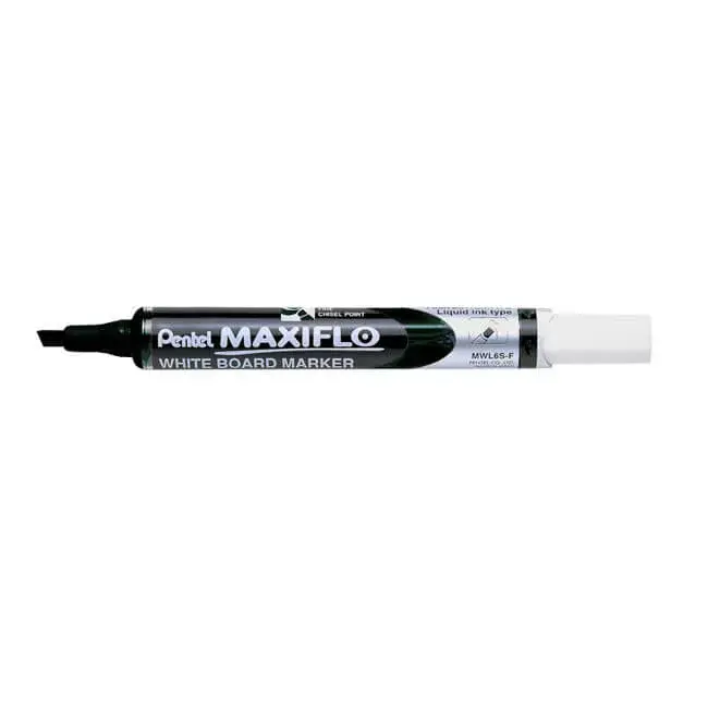 Pentel Maxiflo Whitewboard Markers Chisel Tip Black