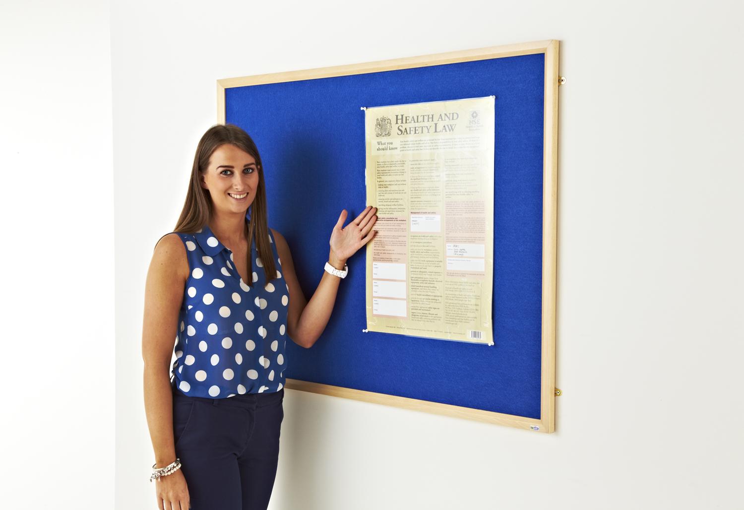 Eco Friendly Mdf Light Oak Wooden Frame Noticeboard 900mm x 600mm