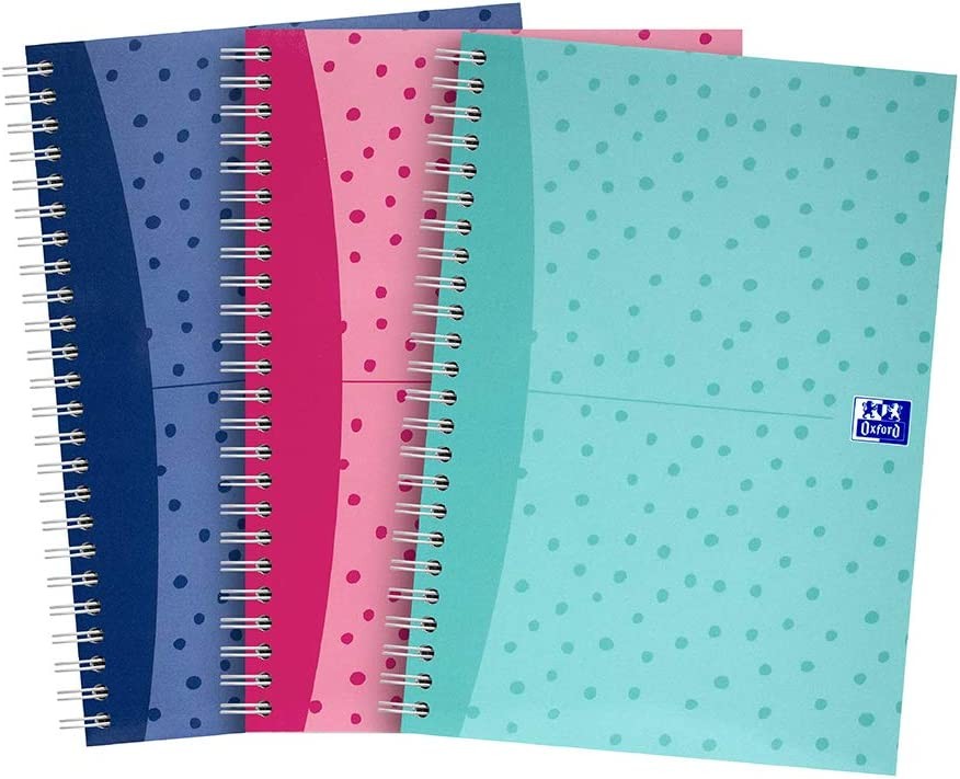 Mynotes Twinwire Notebooks A5 200 Pages 90gsm Spot Designs - Assorted (Pink/Navy/Mint)
