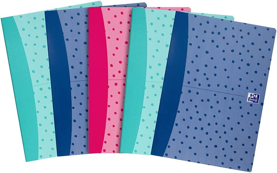 Mynotes Stapled A4 Notebooks 80 Pages 90gsm Spots Design (Pink/Navy/Mint)