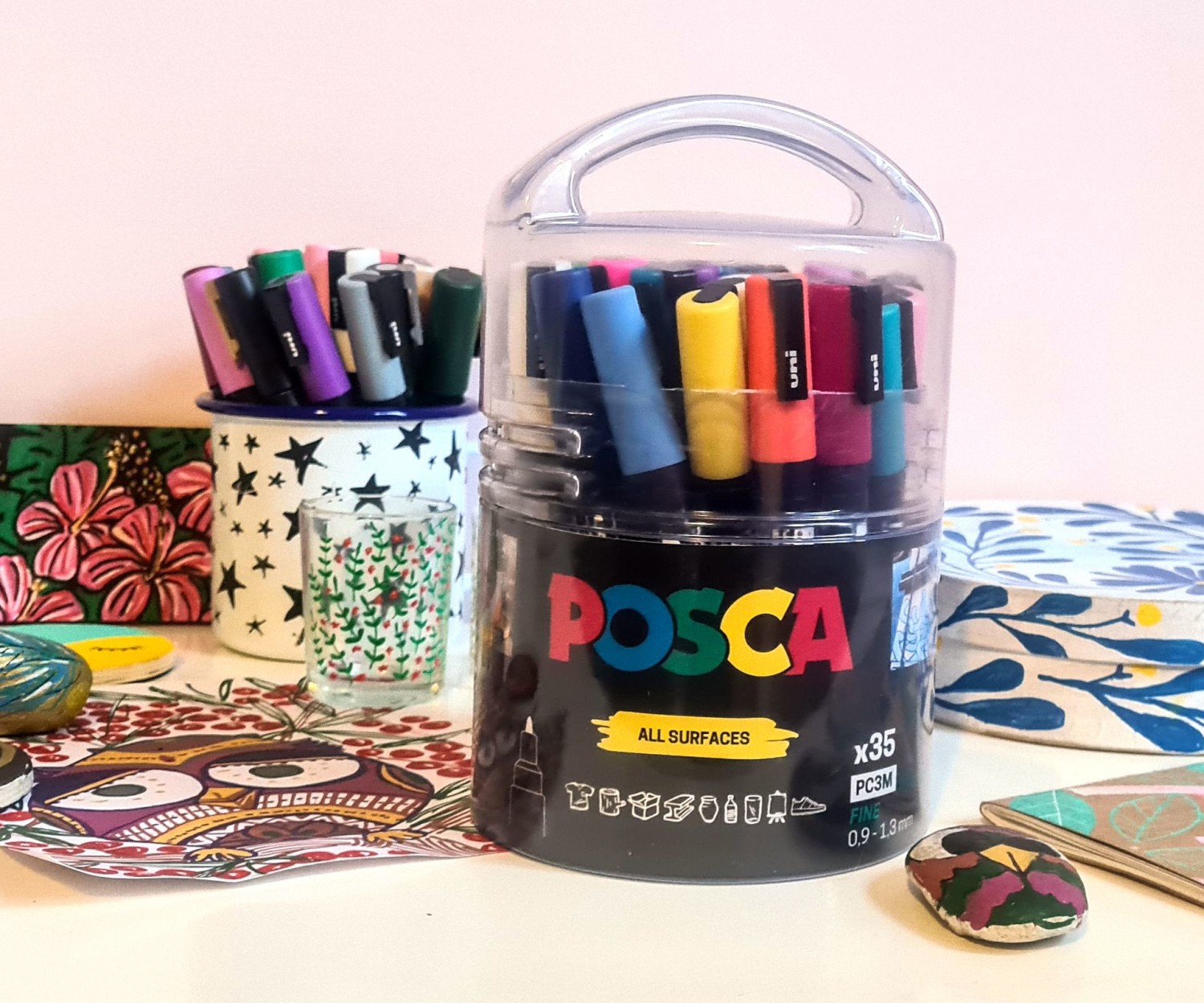 Posca Paint Markers PC-3M Fine Bullet Tip Assorted Tub 35
