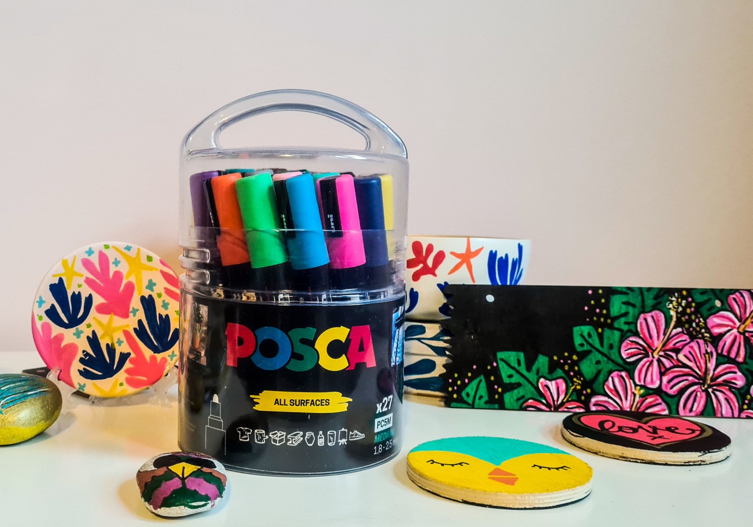 Posca Paint Markers PC-5M Medium Bullet Tip Assorted Tub 27