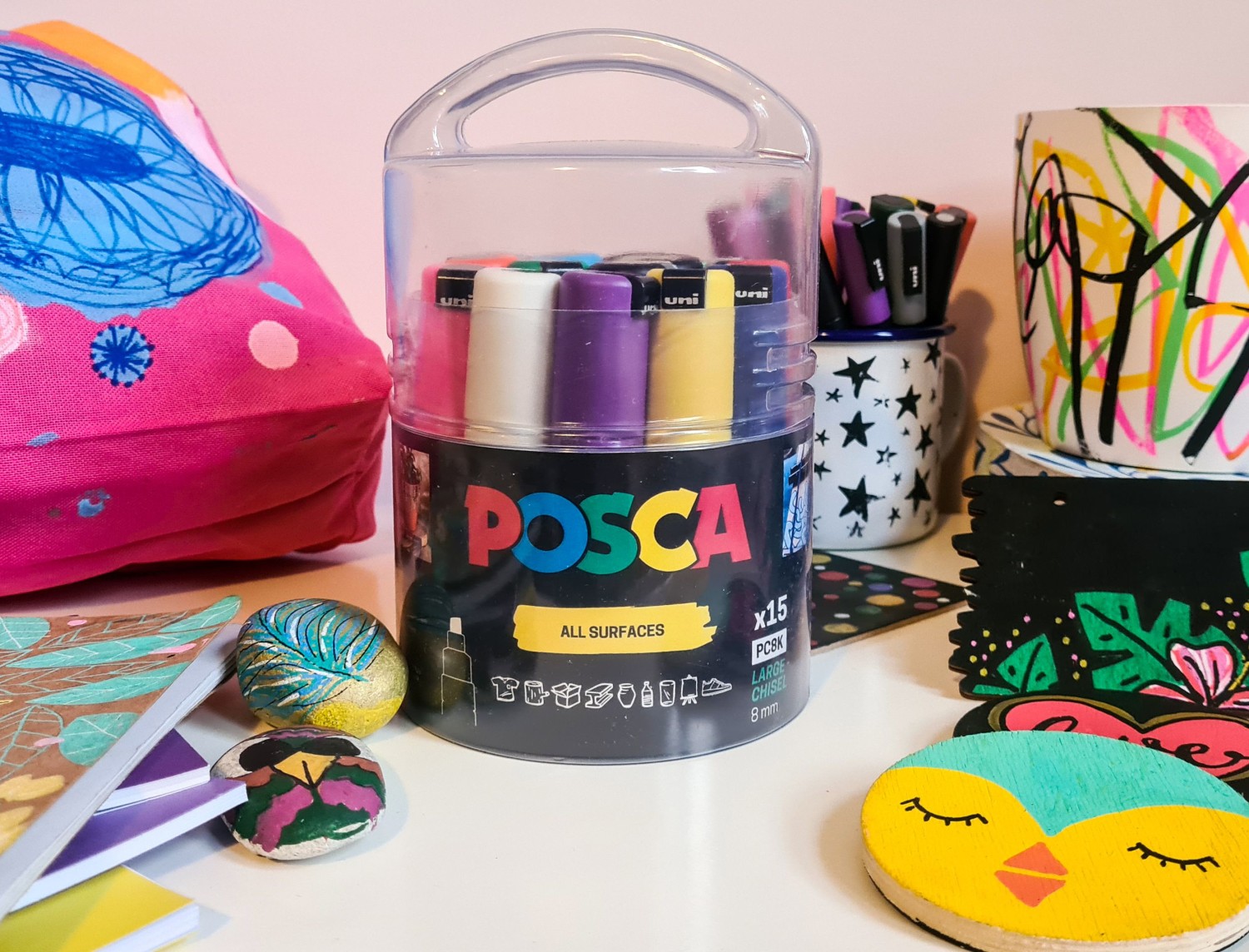 Posca Paint Markers PC-8K Broad Chisel Tip Assorted Tub 15