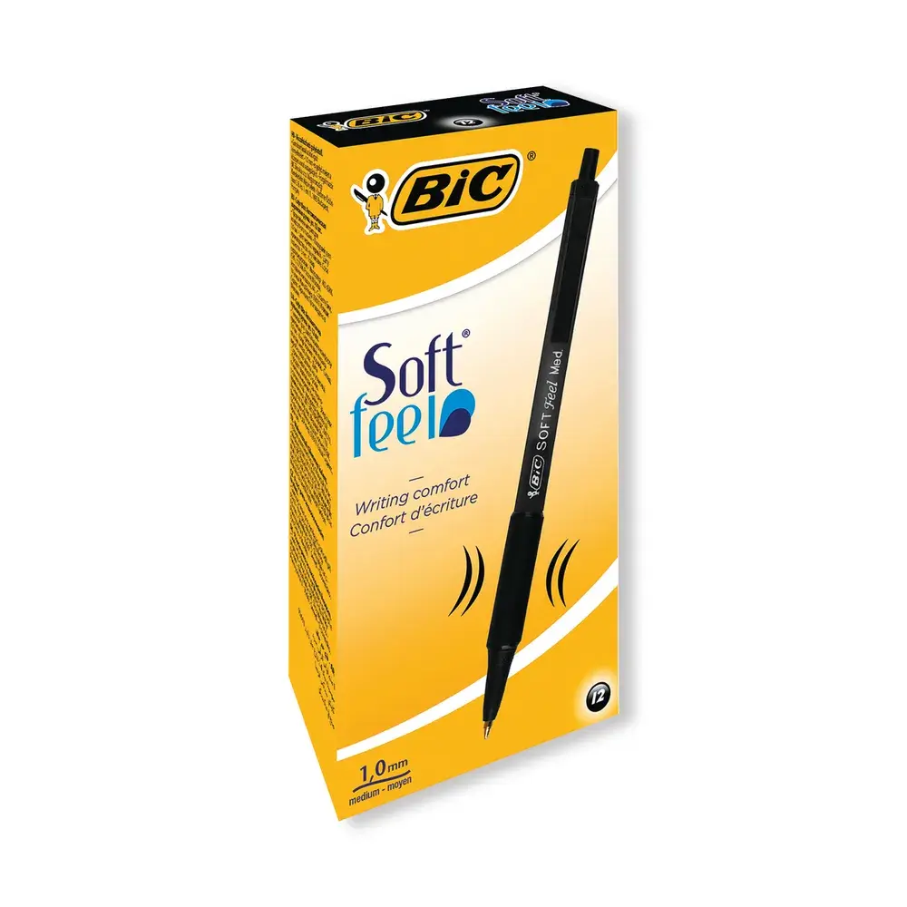 Bic Soft Feel Clic Grip Pen Medium Point Black