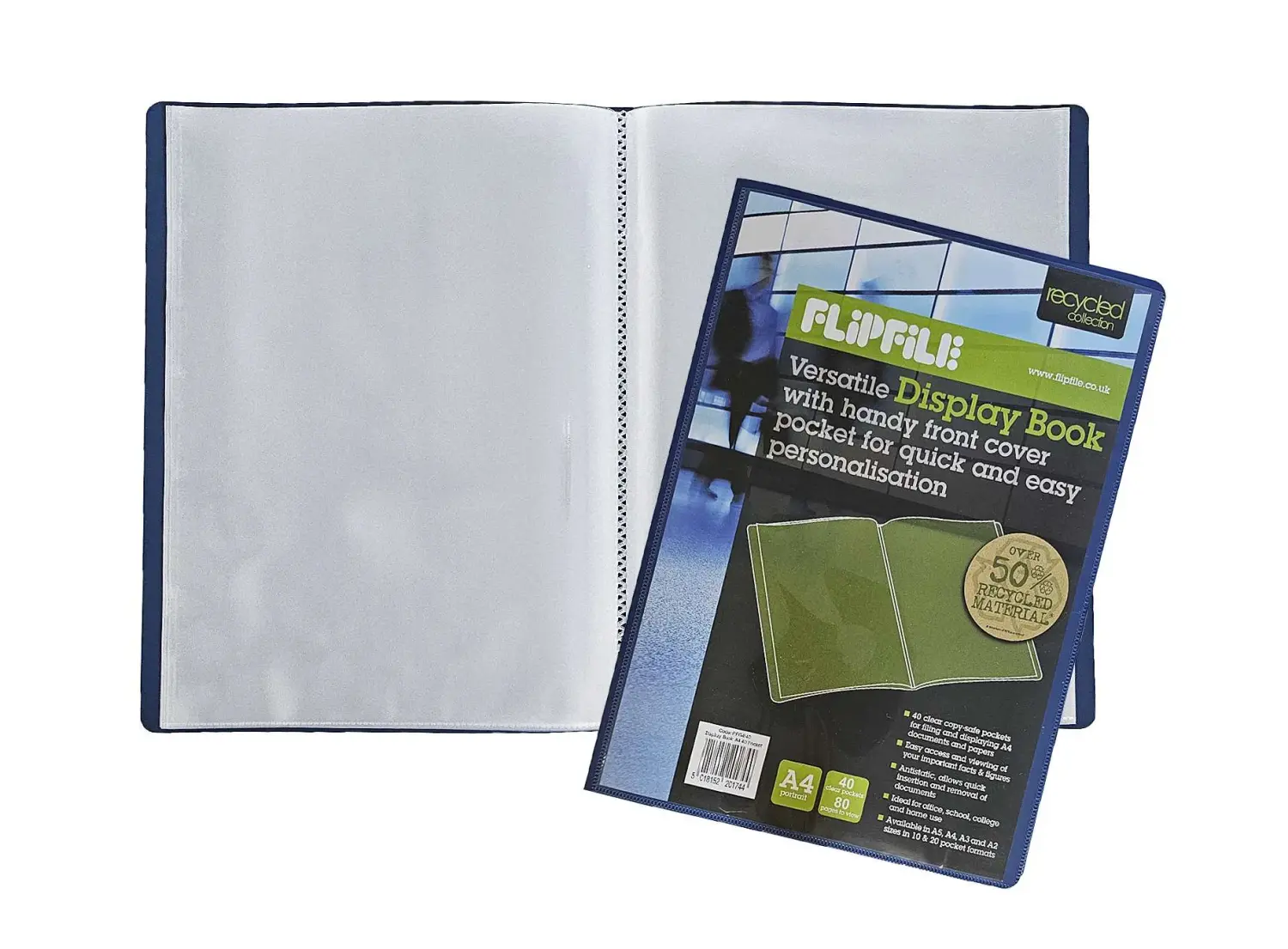 Recycled Flipfile Display Books A4 40 Pockets