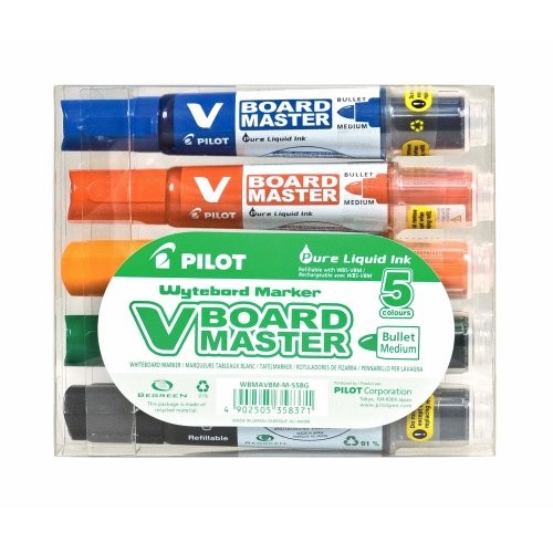 Pilot Begreen V Board Master Drywipe Markers Bullet Tip Assorted 4902505358371