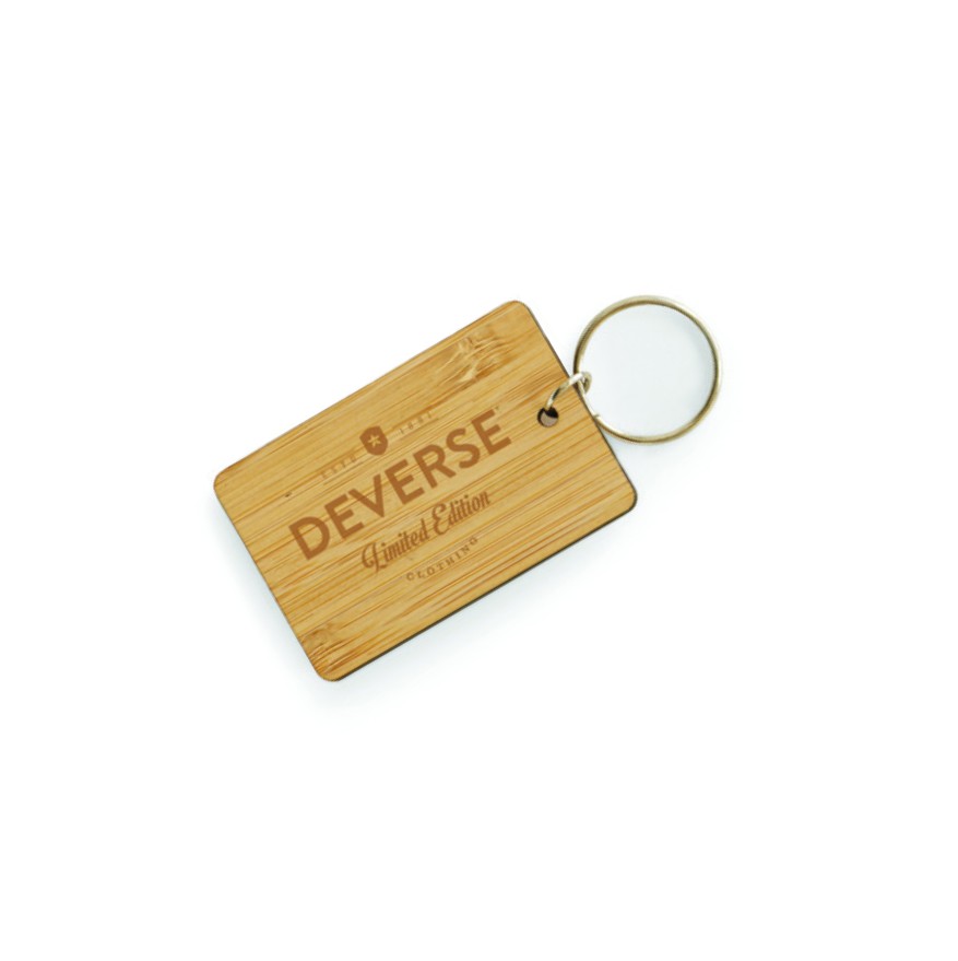 Personalised Bamboo Rectangular Keyring