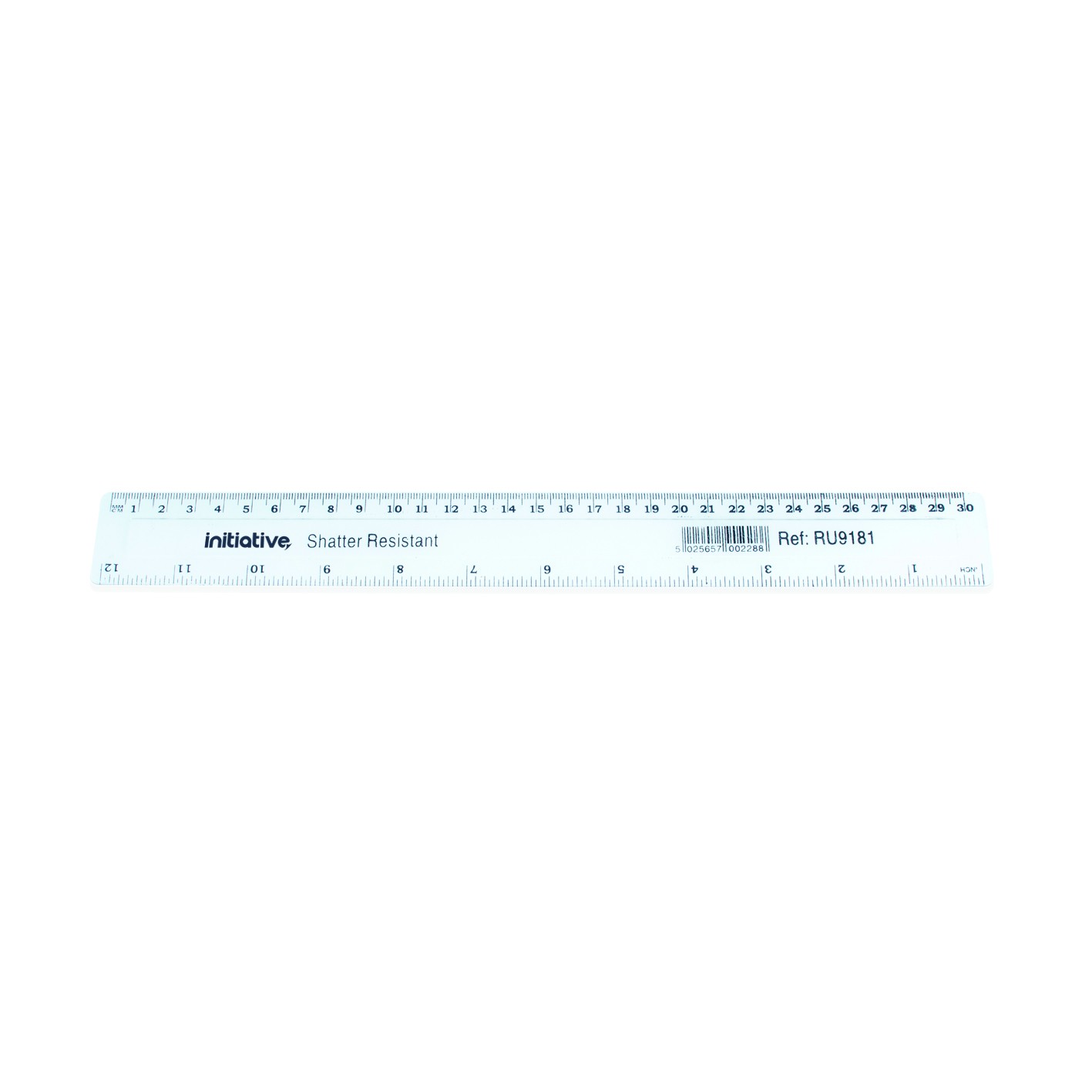 Initiative Shatter Resistant Plastic Ruler 30cm