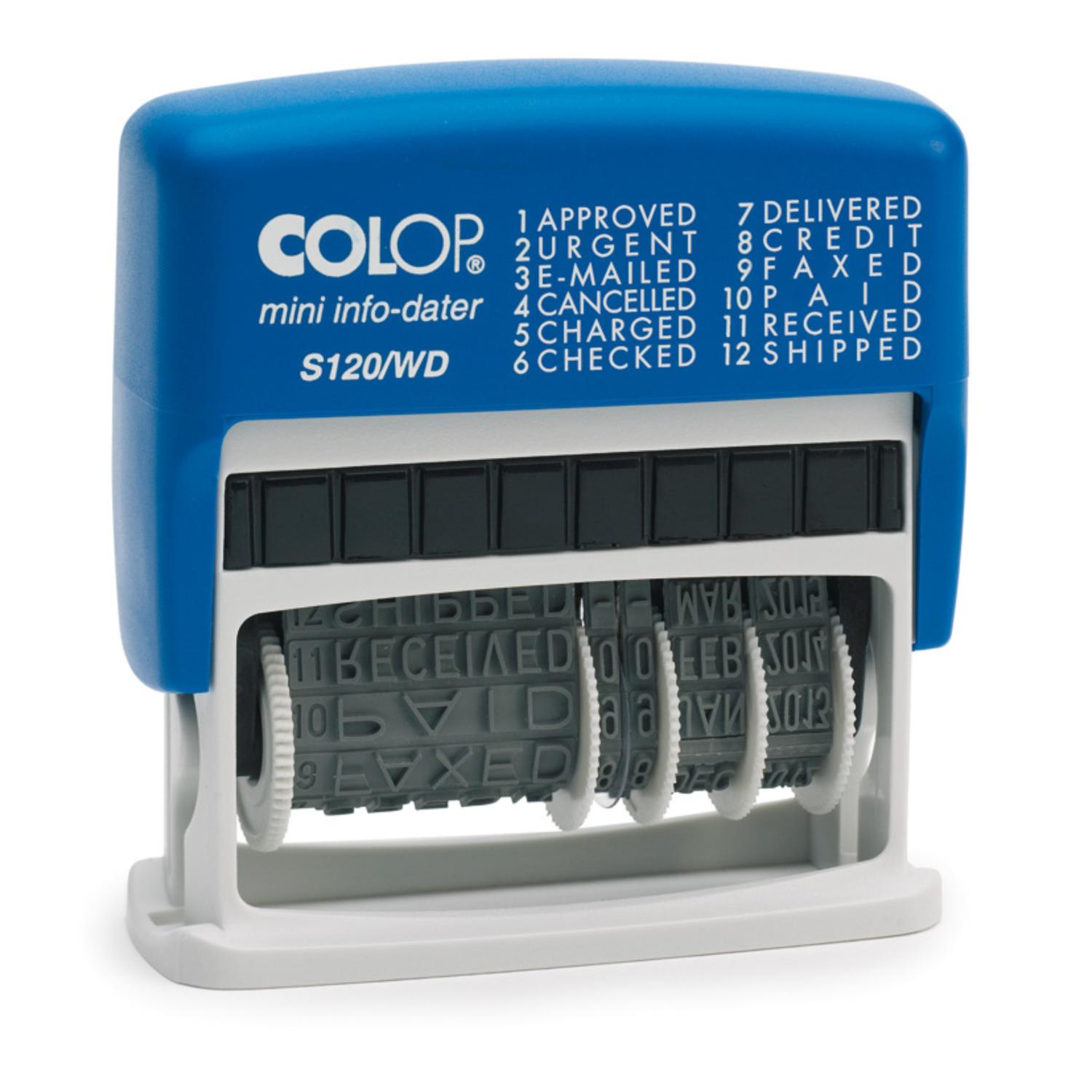 Colop Self Inking Dial A Phrase Dte Stamp S120/WD