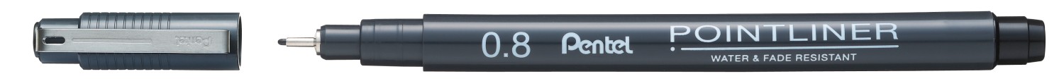 Pentel Pointliner Pens 0.8mm Tip Black