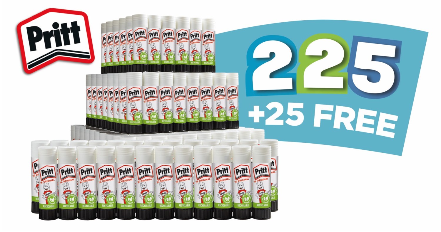 Original Pritt Glue Stick - 43g - Pack of 225 + 25 FREE!
