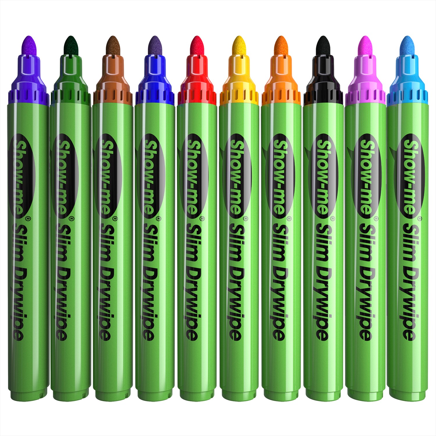 Show-me Medium Tip Drywipe Markers Assorted Colours