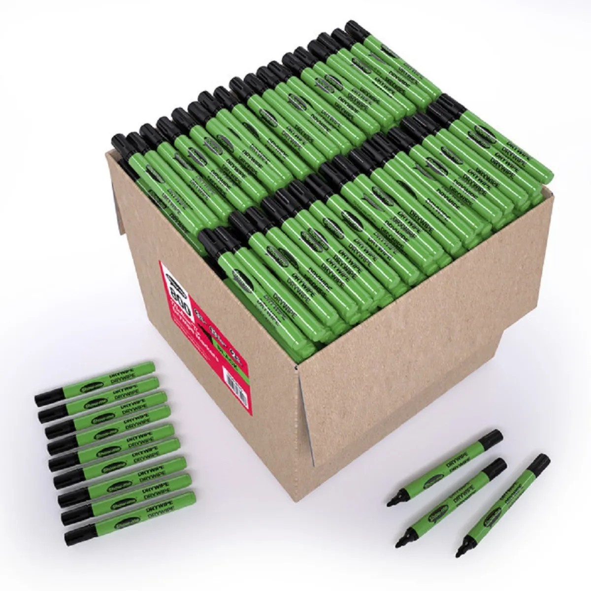 Show Me Slim Barrel Drywipe Pens Medium Tip Black Extra Large Bulk Box Of 800