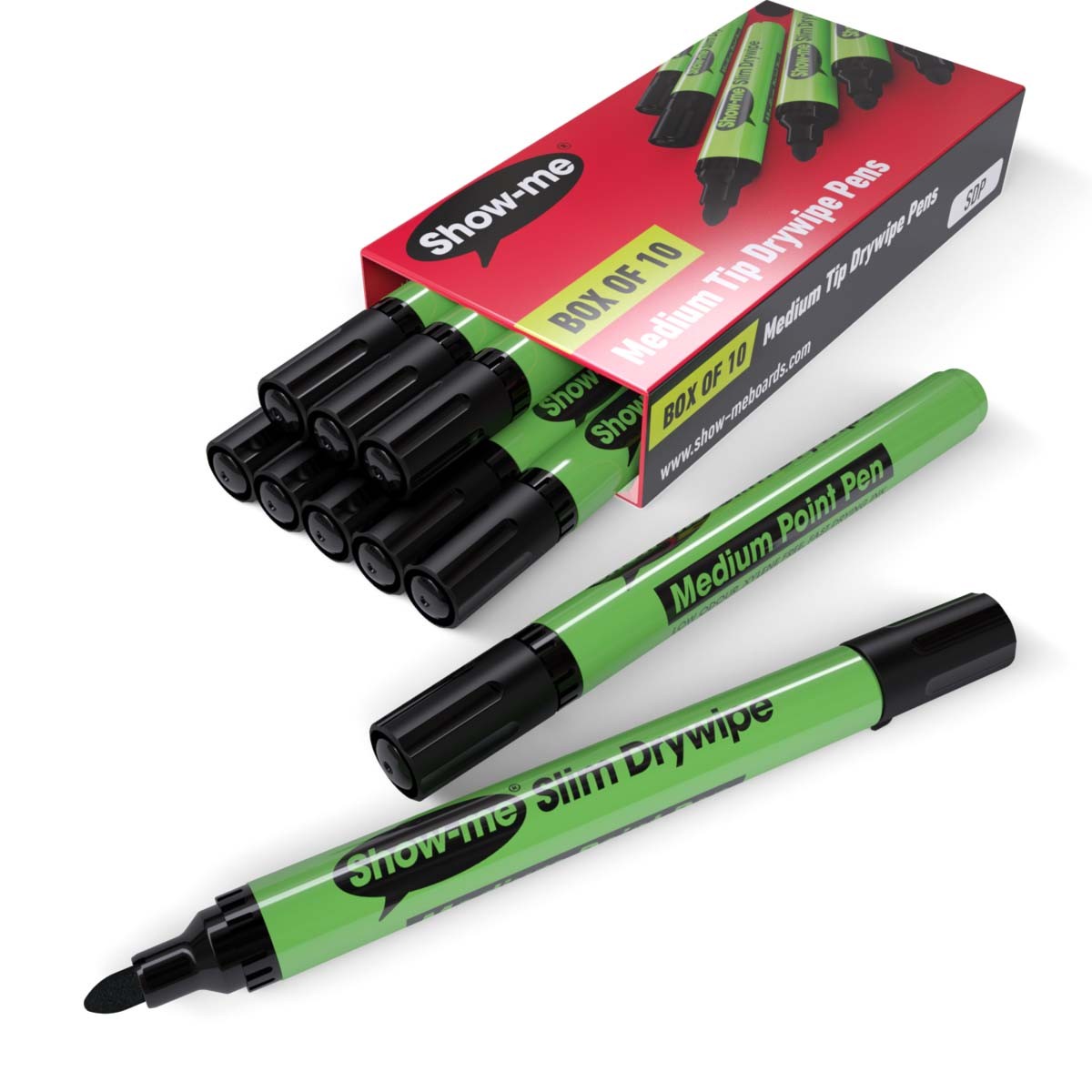 Show-me Medium Tip Drywipe Markers Black