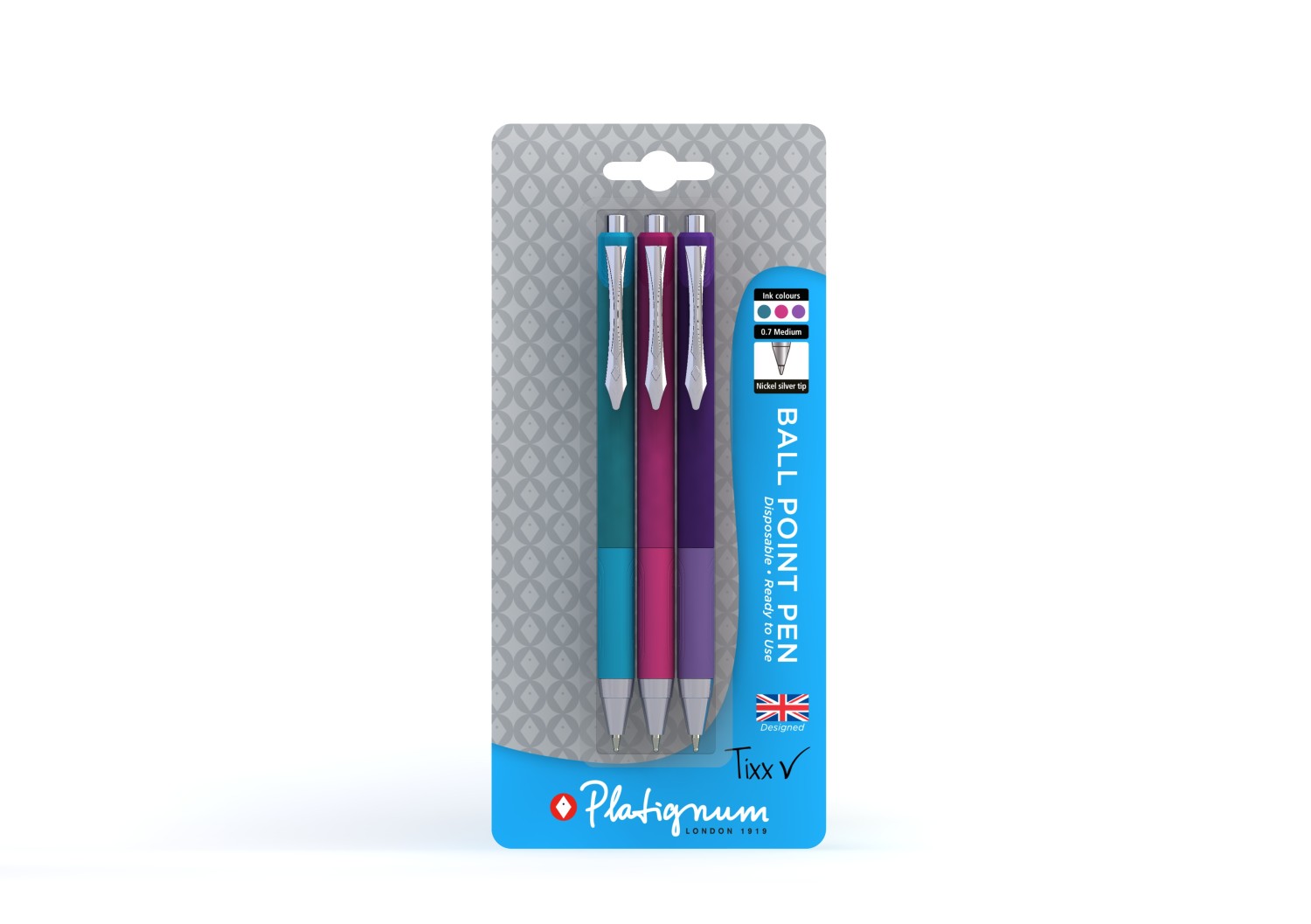 Tixx Ball Point Multi-coloured - Pack of 3