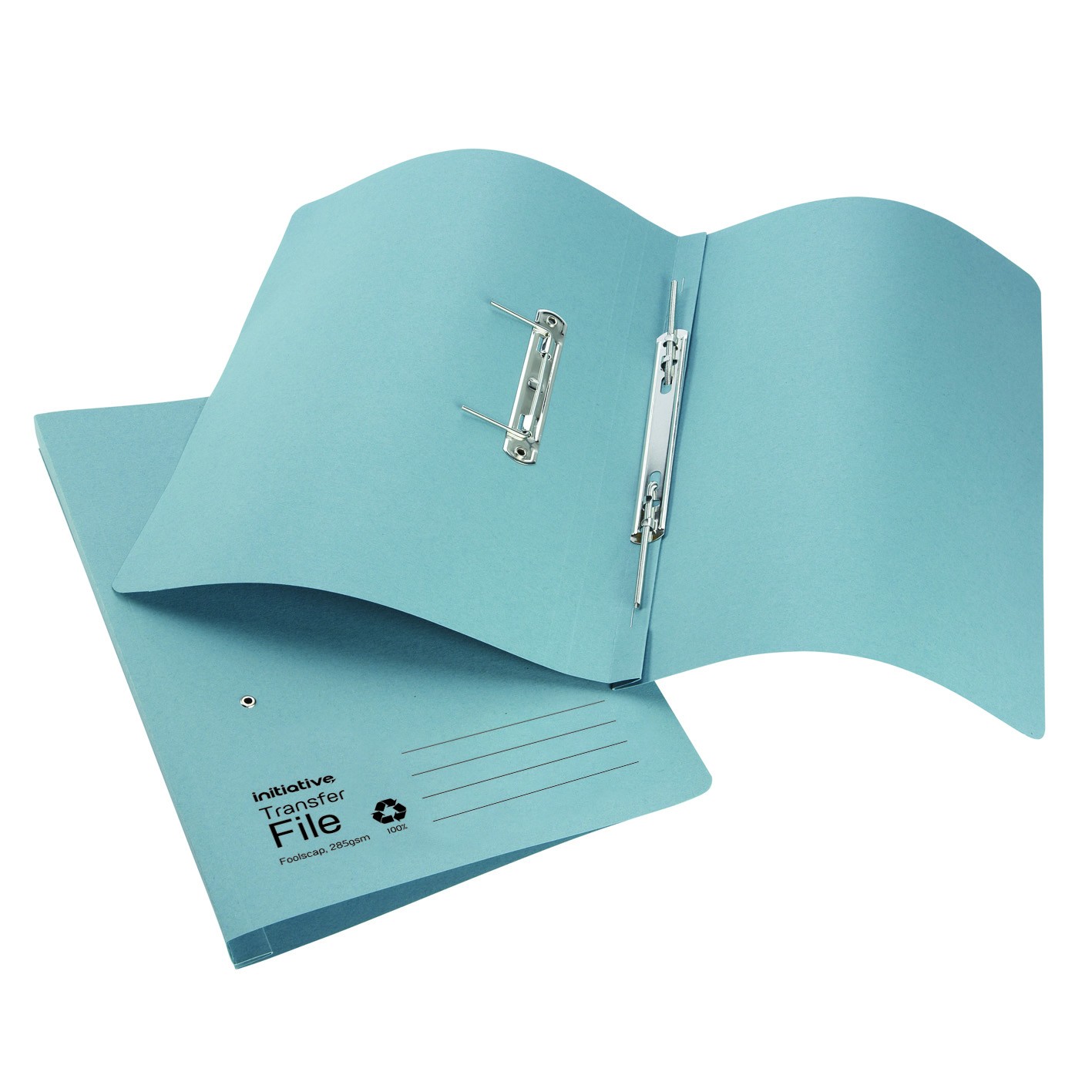 Initiative Transfer Spring File Foolscap 285gsm Blue