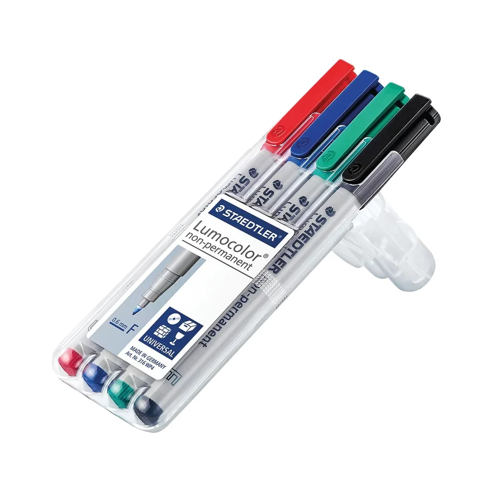 Staedtler Assorted 4s Lumocolour OHP Fine Non Permanent Pens