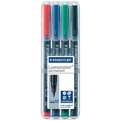 Staedtler Assorted 4s Lumocolour OHP Medium Permanent Pens